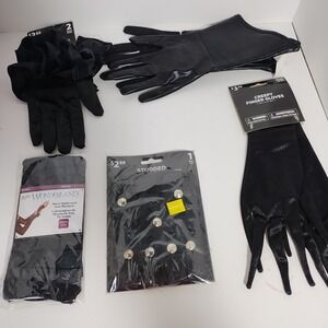 Lot Of 5 Halloween Costume Gloves Spiderweb Arm Warmers Creepy Fingers Stuffed +